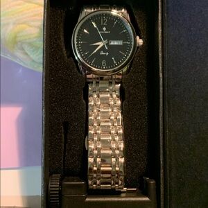 AKNIGHT Black Dial & Stainless Steel Watch. New Still In Box.
